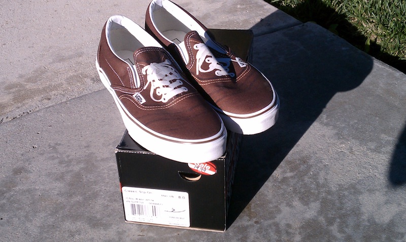 Bison color slip on fake lace up