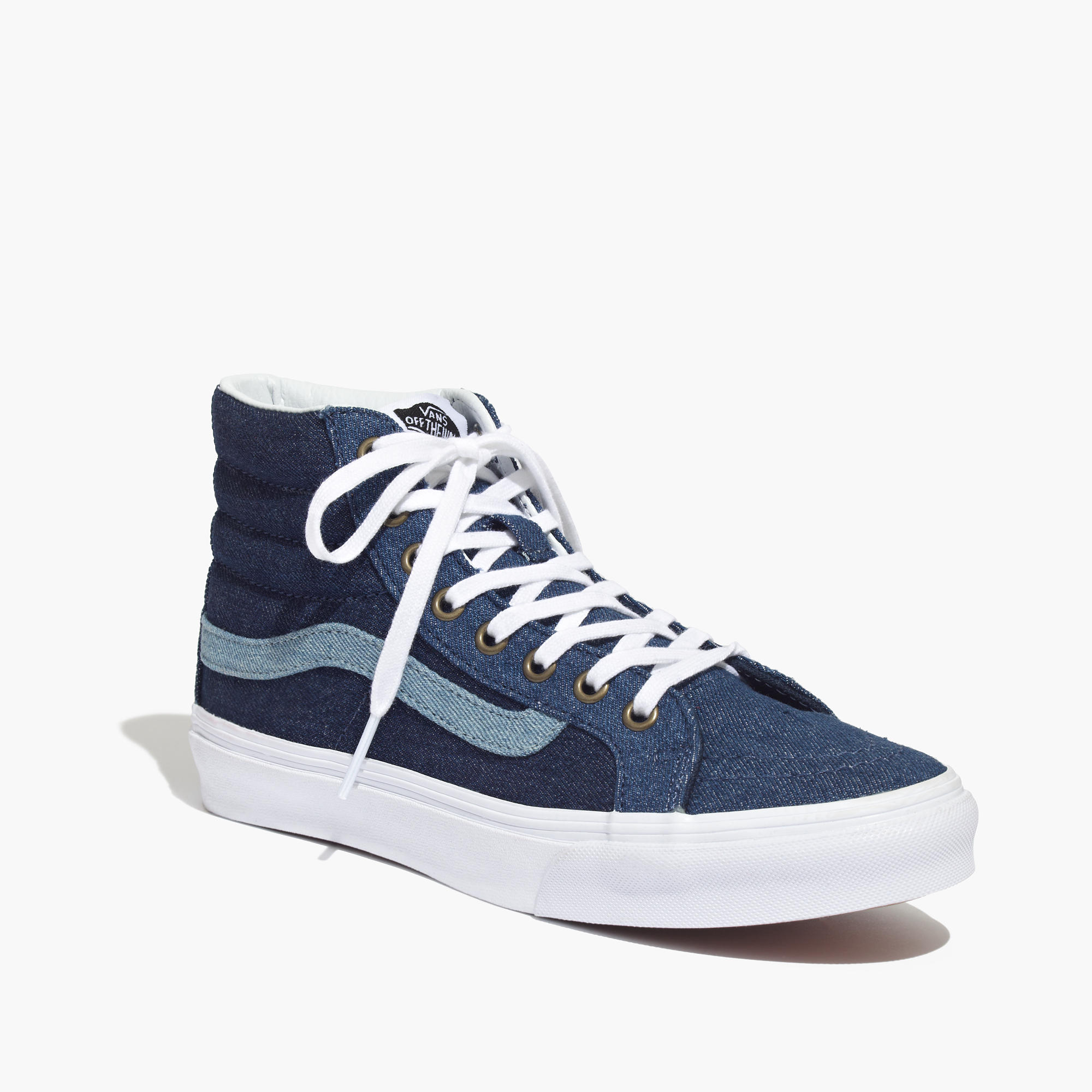 blue jean high top vans
