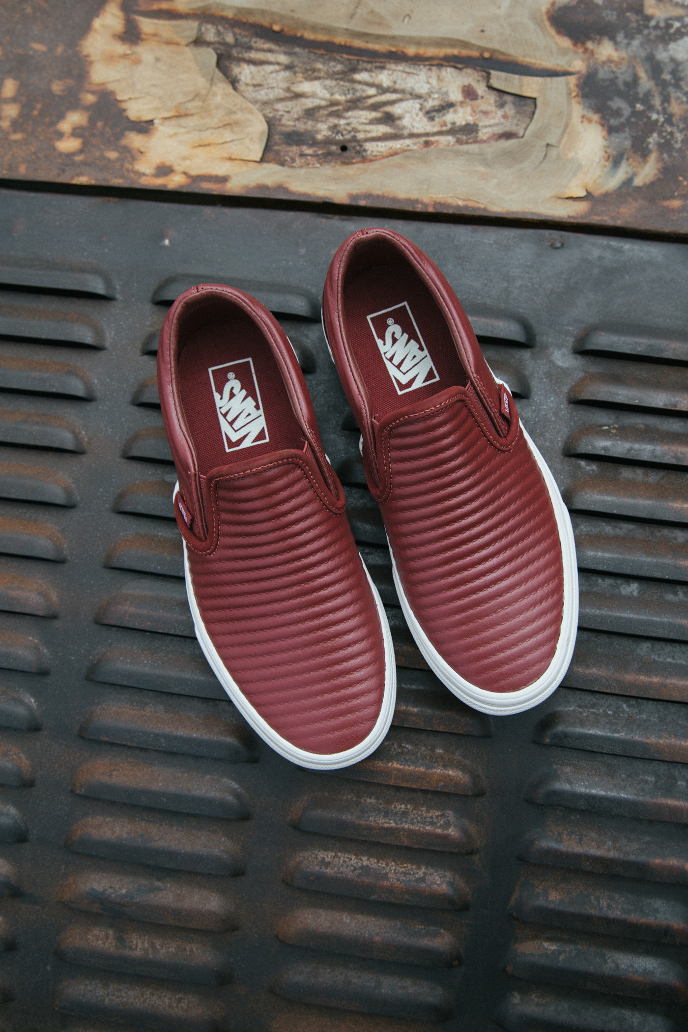 vans moto leather slip on